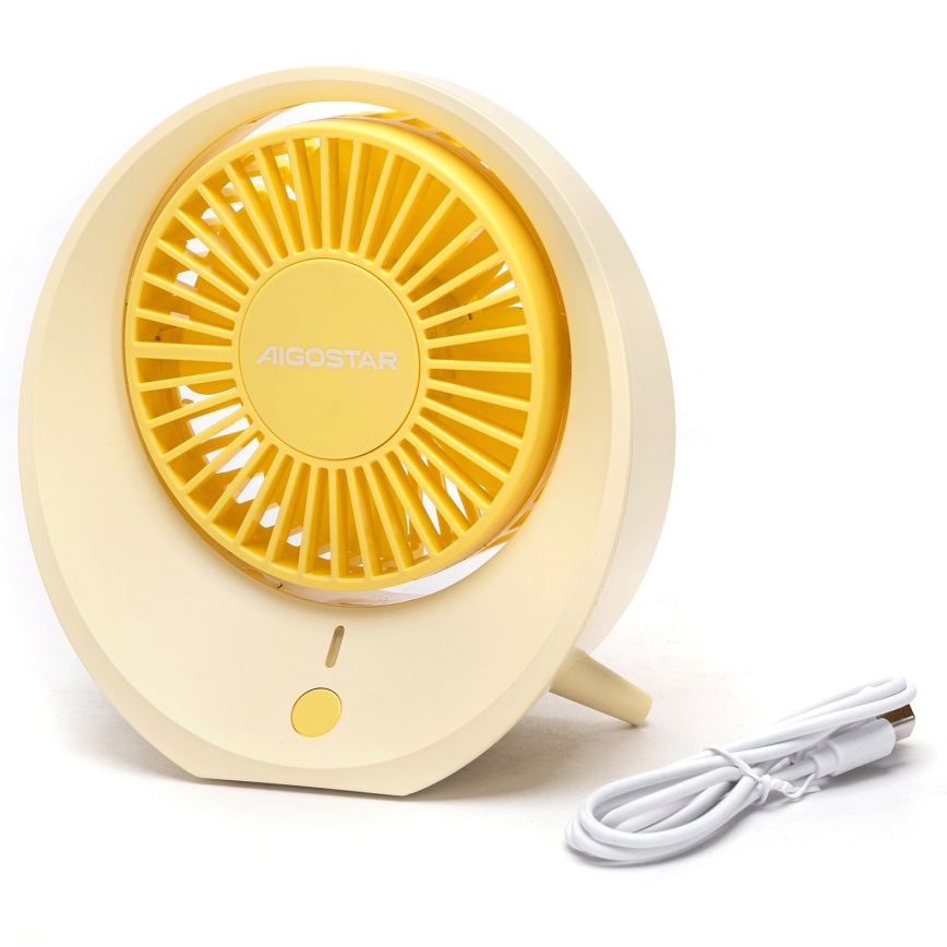 Aigostar - Oplaadbare tafel ventilator 3W/5V 1200mAh USB oranje