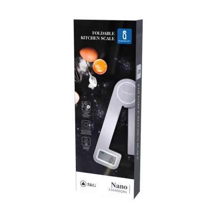 Aigostar - Opvouwbare keukenweegschaal 5kg mat chroom