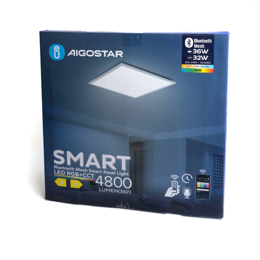 Aigostar - Panneau en saillie RGBW à intensité variable MESH LED/36W/230V 60x60 cm