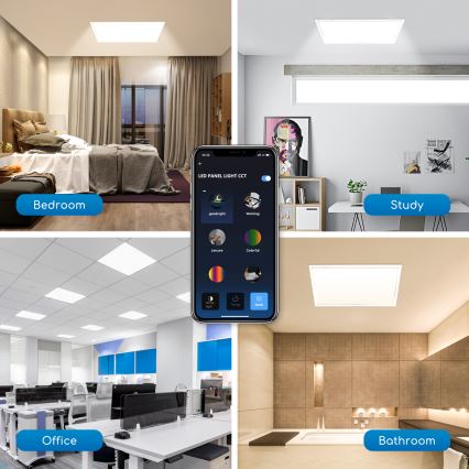 Aigostar - Panneau encastrable LED à intensité variable 32W/230V Wi-Fi 60x60 cm