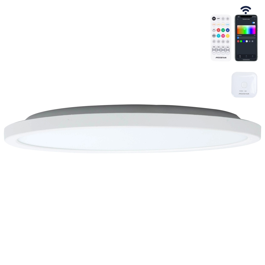 Aigostar - Plafonier RGBW à intensité variable MESH LED/24W/230V 3000-6500K blanc + Télécommande