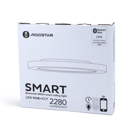 Aigostar - Plafonier RGBW à intensité variable MESH LED/24W/230V 3000-6500K blanc + Télécommande