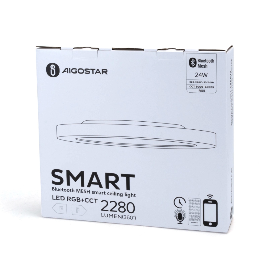 Aigostar - Plafonier RGBW à intensité variable MESH LED/24W/230V 3000-6500K blanc + Télécommande
