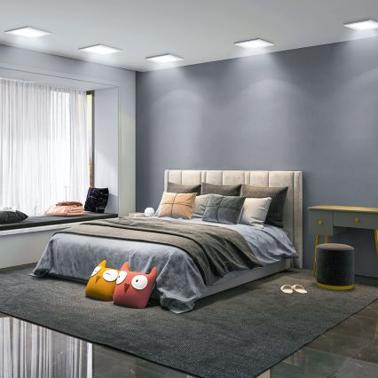 Aigostar - Plafonnier encastré LED/12W/230V 6500K 17,5x17,5 cm blanc