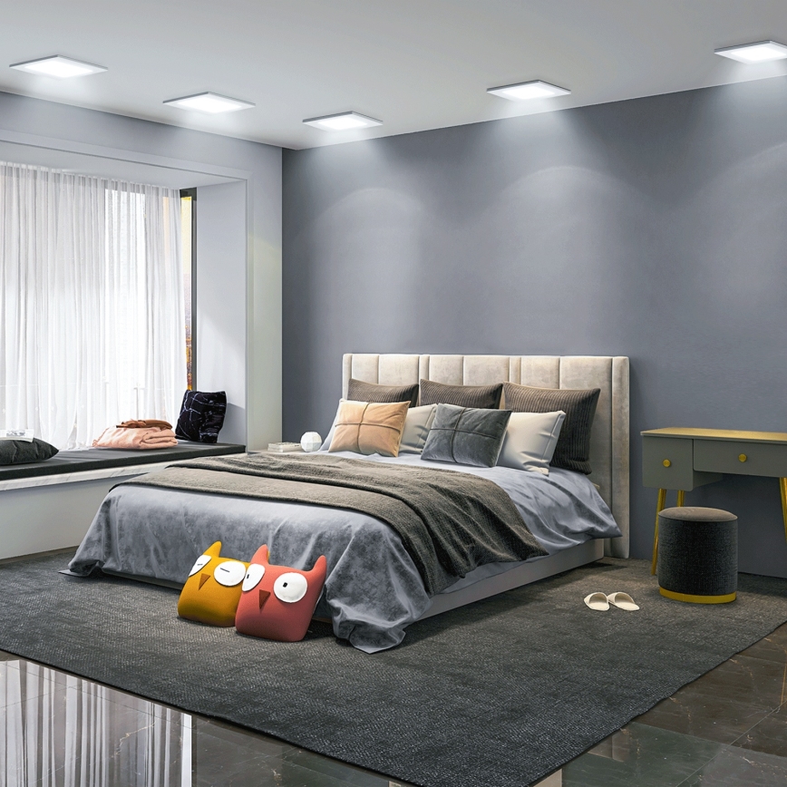 Aigostar - Plafonnier encastré LED/12W/230V 6500K 17,5x17,5 cm blanc