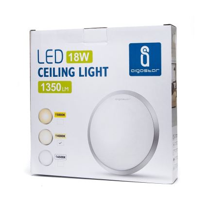 Aigostar - Plafonnier LED/18W/230V 4000K chrome mat