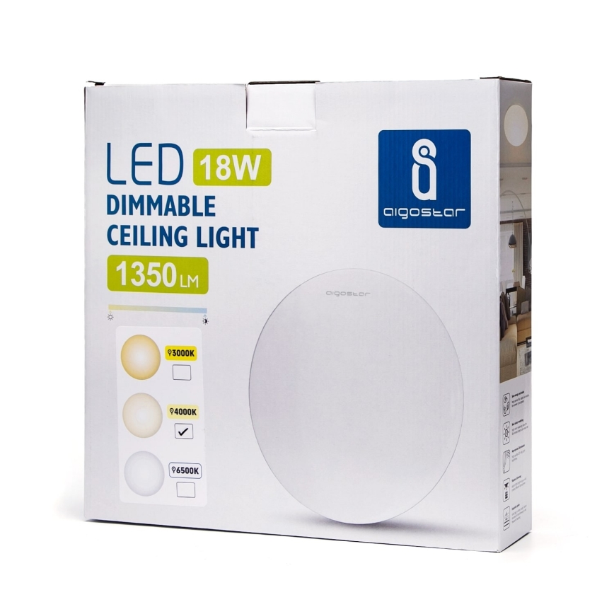 Aigostar - Plafonnier LED à intensité variable LED/18W/230V 4000K