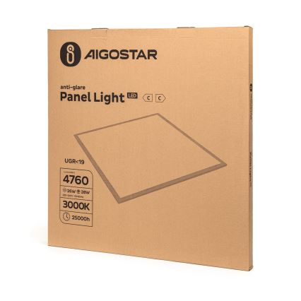 Aigostar - Plafonnier LED à montage en surface/28W/230V/3000K/59,5x59,5 cm