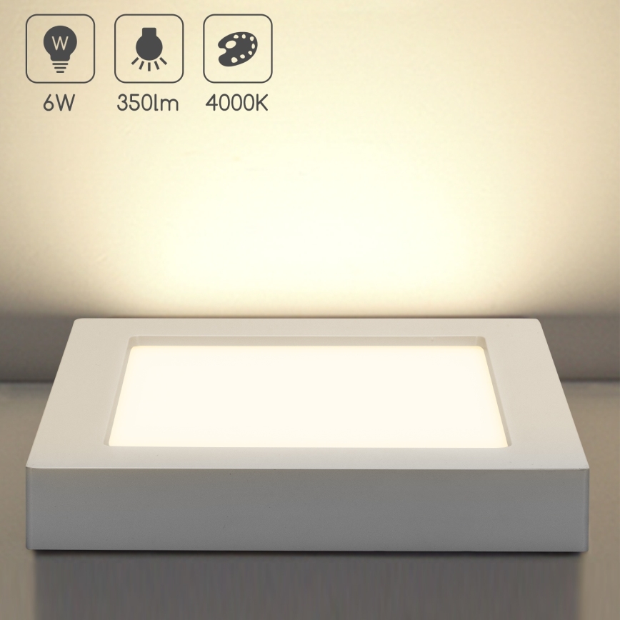Aigostar - Plafonnier LED en applique 6W/230V 4000K 12,2x12,2 cm blanc