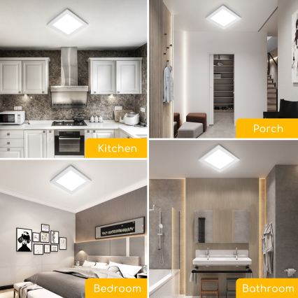 Aigostar - Plafonnier LED en applique LED/9W/230V 6000K 12,2x12,2 cm blanc