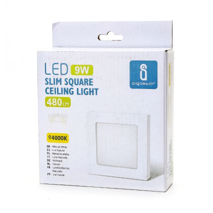 Aigostar - Plafonnier LED en saillie LED/9W/230V 4000K 12,2x12,2 cm blanc