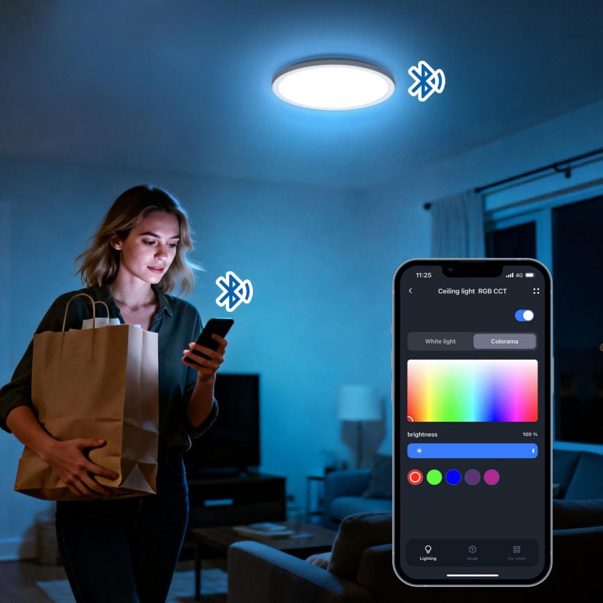 Aigostar - Plafonnier LED RGBW MESH dimmable LED/36W/230V 3000-6500K noir + télécommande