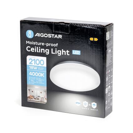 Aigostar - Plafonnier salle de bain LED/18W/230V 4000K IP54