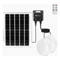 Aigostar - Plafonnier solaire LED avec capteur 2xLED/70W/3,7V 12000 mAh IP65 + télécommande