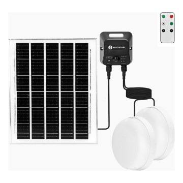 Aigostar - Plafonnier solaire LED avec capteur 2xLED/70W/3,7V 12000 mAh IP65 + télécommande