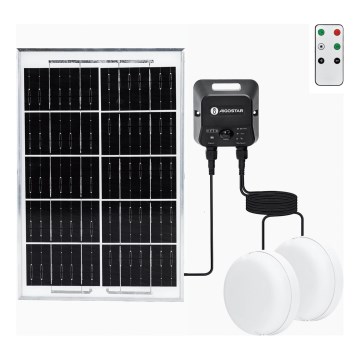 Aigostar - Plafonnier solaire LED avec détecteur de mouvement 2xLED/35W/3,7V 6000 mAh IP65 + télécommande