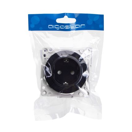 Aigostar - Prise domestique sans cadre SCHUKO 250V/16A noire
