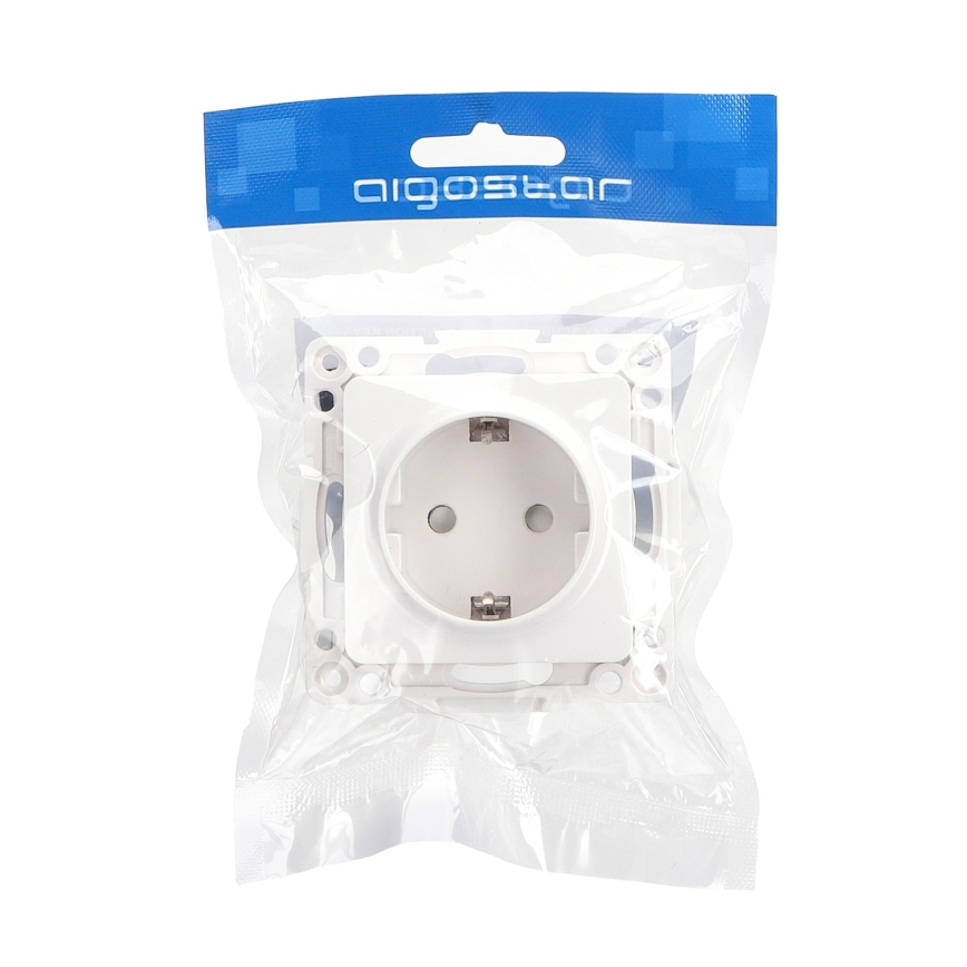 Aigostar - Prise domestique SCHUKO sans cadre 250V blanche