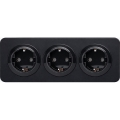 Aigostar - Prise murale avec cadre 3x SCHUKO 250V/16A noire