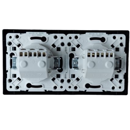 Aigostar - Prise murale double SCHUKO 230V/16A avec cadre, noire