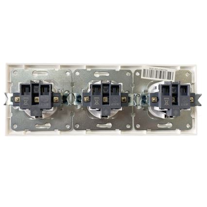 Aigostar - Prise triple murale pour usage domestique avec cadre SCHUKO 230 V, blanche