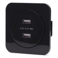 Aigostar - Prise USB murale avec plaque 2x USB-A, noire