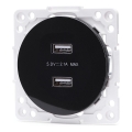 Aigostar - prise USB sans cadre, 2 ports USB-A, noire