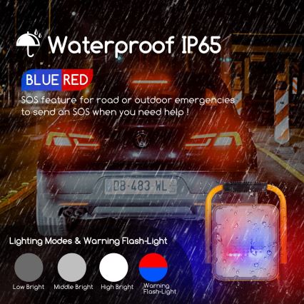 Aigostar - Projecteur à intensité variable LED/100W/5V 6500K IP65 1500mAh