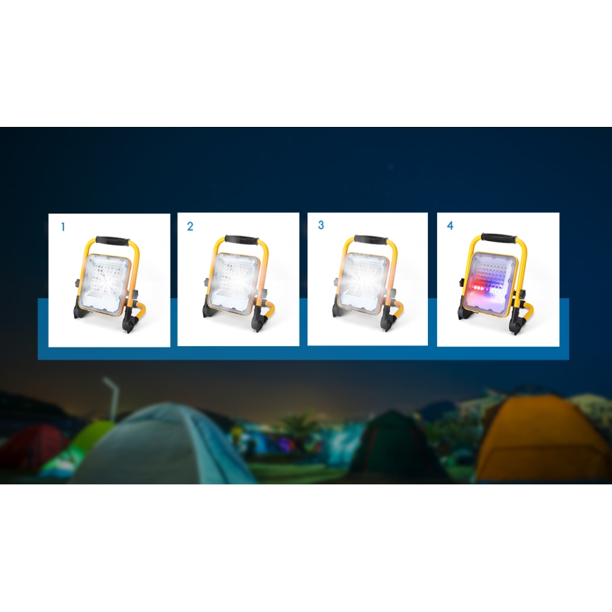 Aigostar - Projecteur à intensité variable LED/100W/5V 6500K IP65 1500mAh