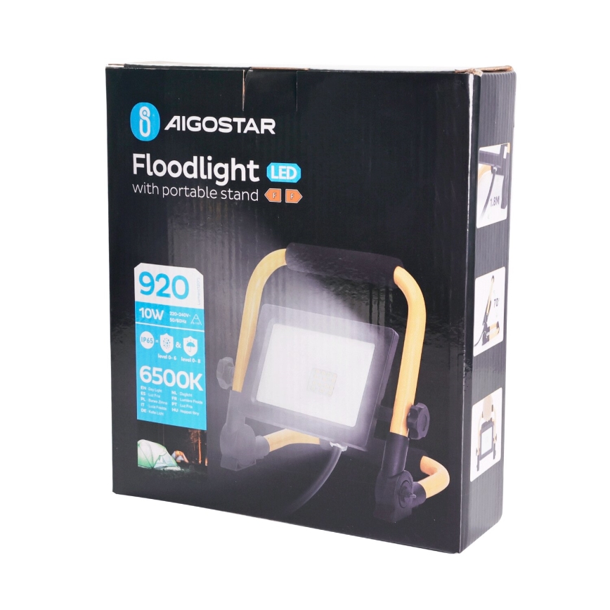 Aigostar - Projecteur avec support LED/10W/230V 6500K IP65