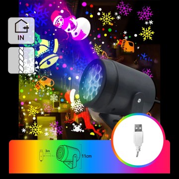 Aigostar - projecteur de Noël LED à flocons de neige LED/5W/230V multicolore