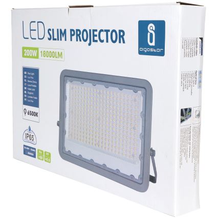 Aigostar - Projecteur LED/200W/230V gris 6500K IP65