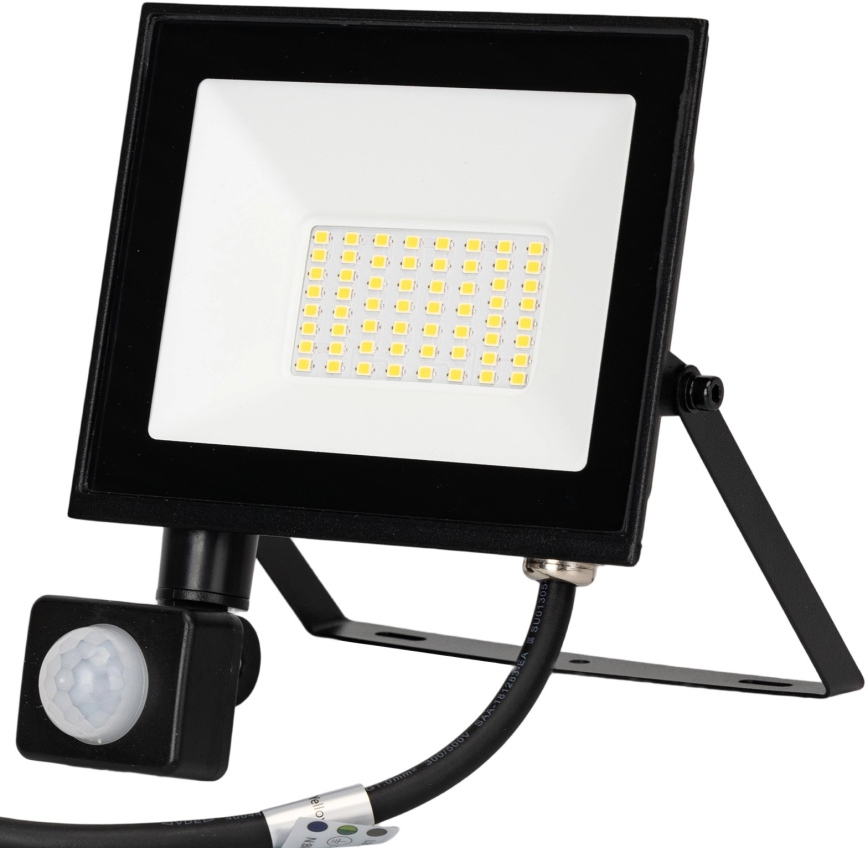 Aigostar - Projecteur LED 30W avec détecteur, 230V, 6500K, IP65