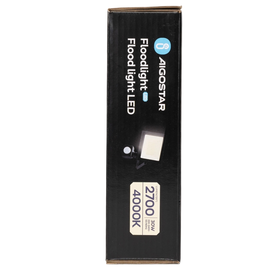 Aigostar - Projecteur LED avec détecteur LED/30W/230V 4000K IP65