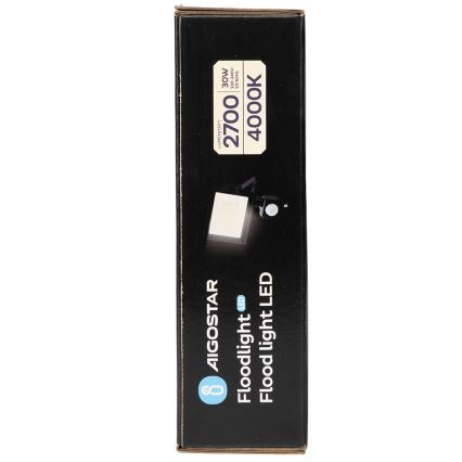 Aigostar - Projecteur LED avec détecteur LED/30W/230V 4000K IP65