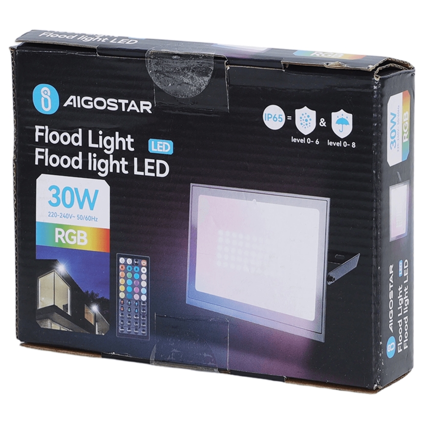 Aigostar - projecteur LED RGB dimmable LED/30W/230V IP65 + télécommande