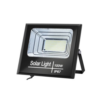 Aigostar - Projecteur solaire à intensité variable LED/100W/3,2V IP67 2000 mAh + Télécommande