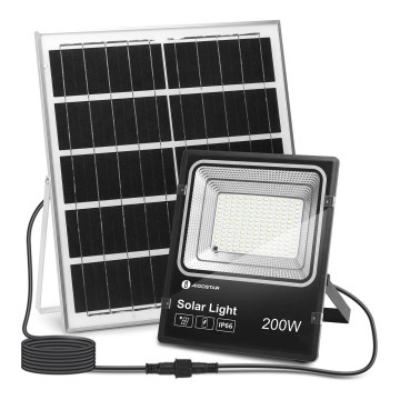 Aigostar - Projecteur solaire à intensité variable LED/200W/3,2V IP66 + Télécommande