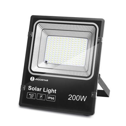 Aigostar - Projecteur solaire à intensité variable LED/200W/3,2V IP66 + Télécommande