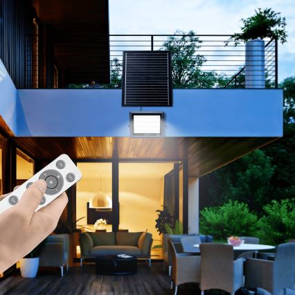 Aigostar - Projecteur solaire à intensité variable LED/300W/3,4V IP65 20000 mAh + Télécommande