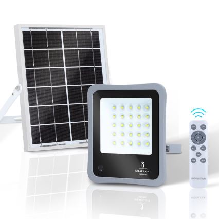 Aigostar - Projecteur solaire à intensité variable LED/50W/3,2V IP65 6000 mAh + Télécommande