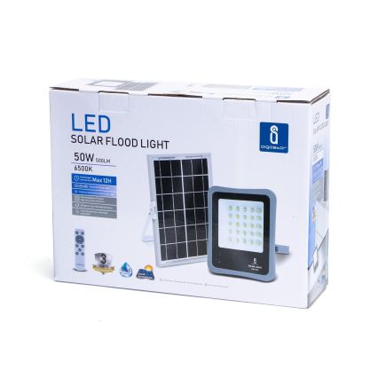 Aigostar - Projecteur solaire à intensité variable LED/50W/3,2V IP65 6000 mAh + Télécommande