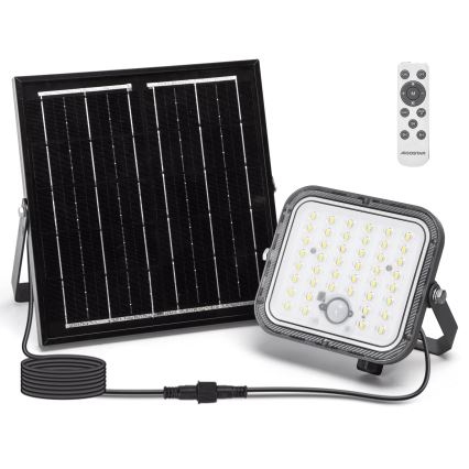 Aigostar - Projecteur solaire LED dimmable avec capteur LED/80W/3,4V 6500K IP66 4000 mAh + télécommande