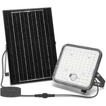 Aigostar - Projecteur solaire LED dimmable avec capteur LED/120W/3,4V 6500K IP66 8000 mAh + télécommande