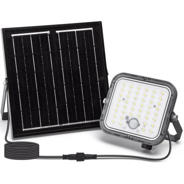 Aigostar - Projecteur solaire LED dimmable avec capteur LED/80W/3,4V 6500K IP66 4000 mAh + télécommande