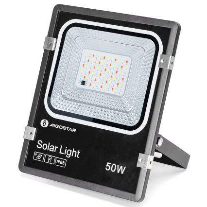 Aigostar - Projecteur solaire RGB à intensité variable LED/50W/3,2V IP66 + Télécommande