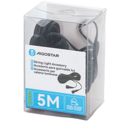 Aigostar - Rallonge d'extérieur pour guirlandes lumineuses 5 m IP45, vert foncé