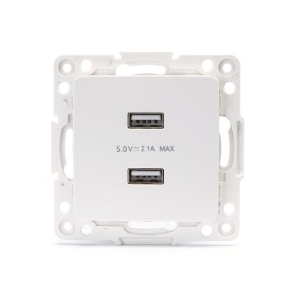 Aigostar - Randloos USB-voedingsstopcontact 2x USB-A wit