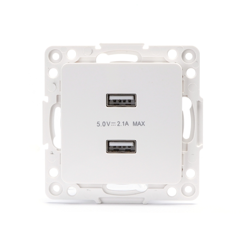 Aigostar - Randloos USB-voedingsstopcontact 2x USB-A wit