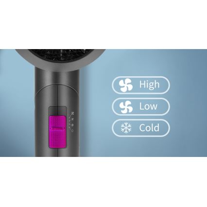 Aigostar - Reisföhn 1800W/230V paars/zwart